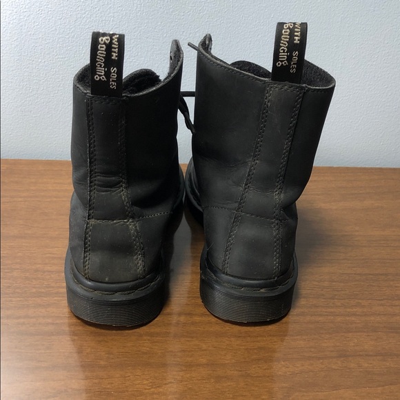 DR. MARTENS 1460 MONO FL BLACK NUBUCK COMBAT WOMEN’S BOOTS - Picture 4 of 11